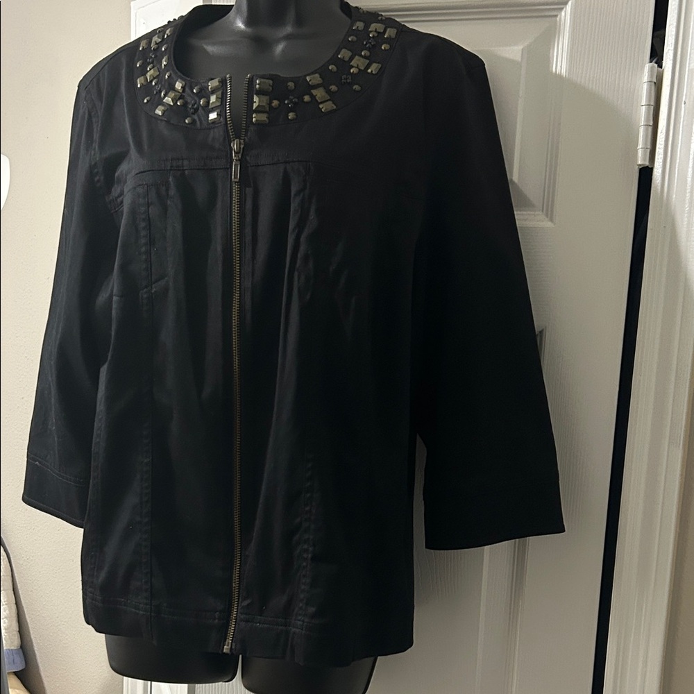 Multiples Black Studded Women's Blazer